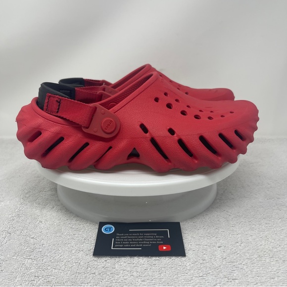 Crocs Echo Clogs Kids Shoes Varsity Red Junior Size J5 Slip On Sandals - Picture 1 of 6